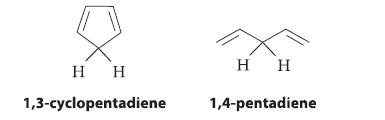 1,3-cyclopentadiene 1,4-pentadiene