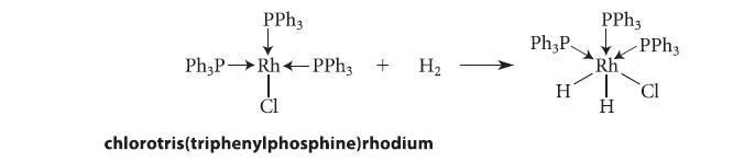 PPh3 Ph3PRh PPh3 + H I CI chlorotris(triphenylphosphine) rhodium Ph3P H PPh3 Rh H -PPh3 CI