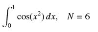cos(x) dx, N = 6