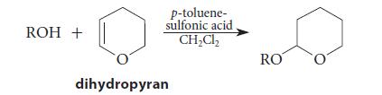 ROH + p-toluene- sulfonic acid CHCl dihydropyran RO
