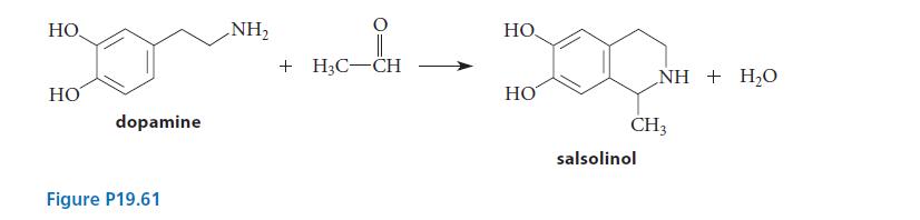 HO HO dopamine Figure P19.61 NH +H3C-CH HO HO NH + HO CH 3 salsolinol