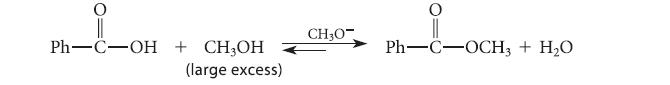 Ph-C-OH + CH3OH (large excess) CH30 Ph-C-OCH3 + HO