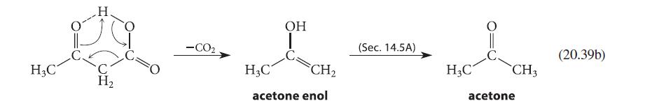 H3C H gy H OH MA HC CH acetone enol (Sec. 14.5A) H3C CH3 acetone (20.39b)