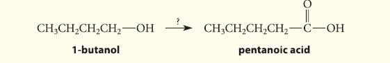 CH3CHCHCH-OH 1-butanol CH3CHCHCH-C-OH pentanoic acid