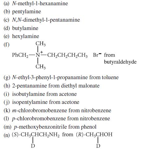 (a) N-methyl-1-hexanamine (b) pentylamine (c) (d) butylamine (e) hexylamine N,N-dimethyl-1-pentanamine CH3 T