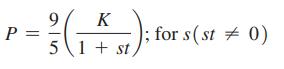 P = 9 K 51+ st, ; for for s(st = 0)