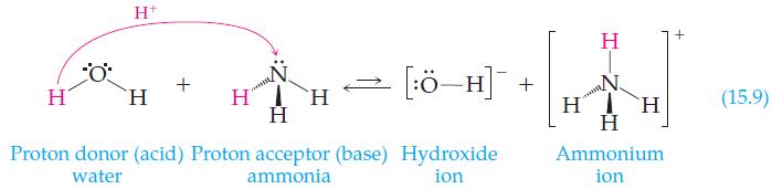 H H+ + H H H H Proton donor (acid) Proton acceptor (base) Hydroxide ammonia water ion H]. + mai H H H