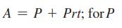 A = P + Prt; for P