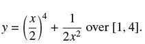 y = X 1 + over [1,4]. 2x