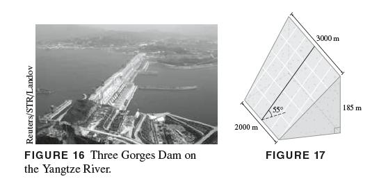 Reuters/STR/Landov FIGURE 16 Three Gorges Dam on the Yangtze River. 2000 m 550 3000 m FIGURE 17 185 m