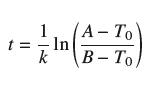 1 t = = ln k A- To B-To