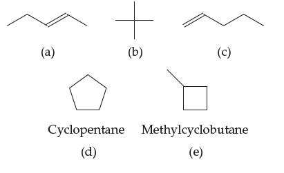 (a) H (b) (c) Cyclopentane Methylcyclobutane (d) (e)