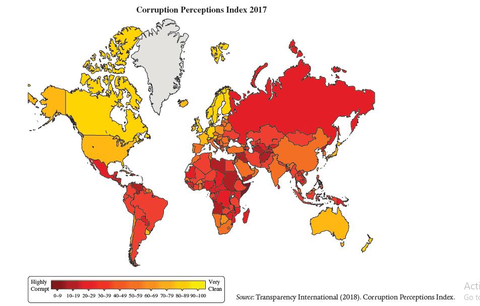 Highly Corrupt Corruption Perceptions Index 2017 0-9 10-19 20-29 30-39 40-49 50-59 60-69 70-79 80-89 90-100