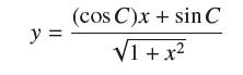 y = (cos C)x+ sin C 1 + x