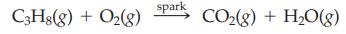 C3H8(g) + O2(8) spark CO(g) + HO(g)