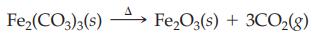 Fe(CO3)3(S) FeO3(s) + 3CO(8)