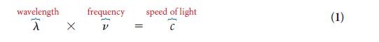 wavelength X frequency X V = speed of light 7 (1)