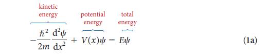 kinetic energy  d 2m dx potential energy total energy + V(x) = E (la)