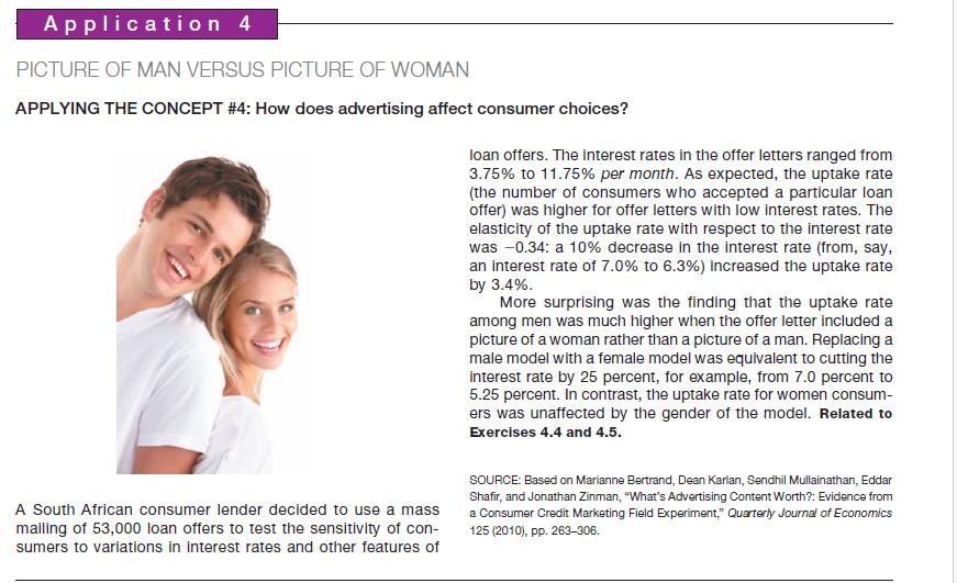 Application 4 PICTURE OF MAN VERSUS PICTURE OF WOMAN APPLYING THE CONCEPT #4: How does advertising affect