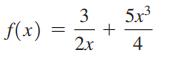 f(x) = 3 5x + 2x 4