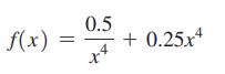 f(x) = 0.5 x4 X +0.25x4