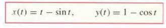 x(1) = 1 - sint, y(t) = 1 - cost