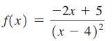 f(x) = -2x + 5 (x-4)