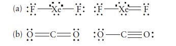 (a) :FXeF: :FXe=F (b) =C=0 :0-C=0: O: