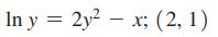 In y = 2y  x; (2, 1)
