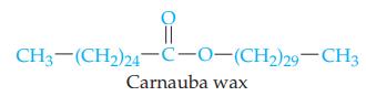 CH3-(CH2)24-C-O-(CH)29-CH3 Carnauba wax