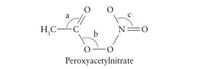 HC a C N=0 b 0-0 Peroxyacetylnitrate