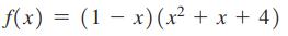 f(x)= (1-x) (x + x + 4)