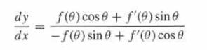 dy dx f(0) cos + f'(0) sin -f(0) sin + f'(0) cos 0