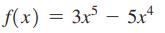 f(x) = 3x55x4