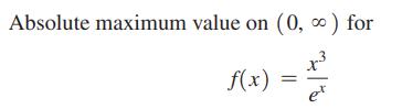Absolute maximum value on (0,  ) for x) = 2/ f(x)