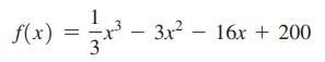 f(x) = 3 - 3x 16x + 200