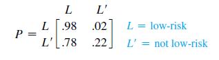 P = = L L.98 L'78 L' 02 22 L = low-risk L' = not low-risk