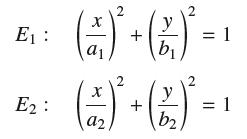 E: E2: 2 y b a1 2 (+) + ( a2 y b = 1 = 1