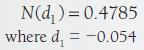 N(d ) = 0.4785 where d = -0.054