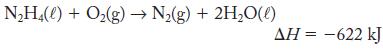 NH4(l) + O(g) N(g) + 2HO(l)  = 622 kJ