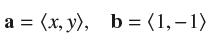 a = (x, y), b = (1,-1)
