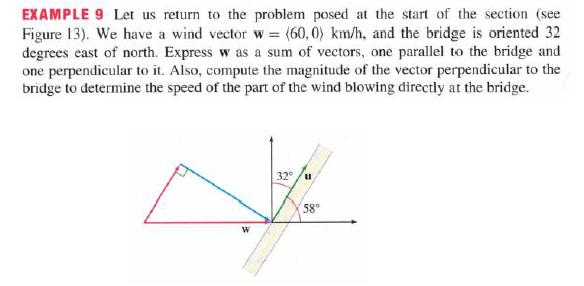 EXAMPLE 9 Let us return to the problem posed at the start of the section (see Figure 13). We have a wind