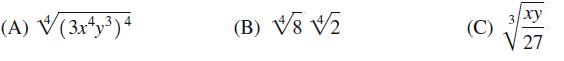 (A) (3xy) 4 (B) V8 /2 (C) xy 27
