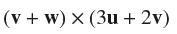 (v + w) x (3u + 2v)