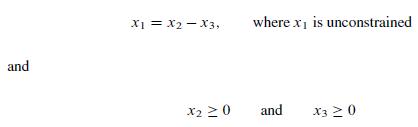 and X1 = X2-X3, X  0 where x is unconstrained and X3  0