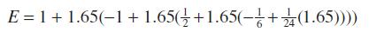 E = 1 + 1.65(-1 + 1.65(+1.65(-+(1.65))))