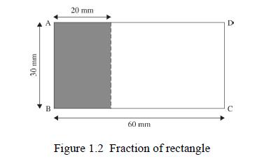 30 mm A B 20 mm 60 mm Figure 1.2 Fraction of rectangle D C