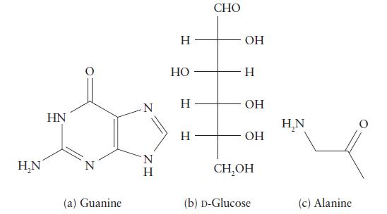 HN HN (a) Guanine Z ZH N H HO TRA H H CHO OH H OH OH CHOH (b) D-Glucose HN (c) Alanine