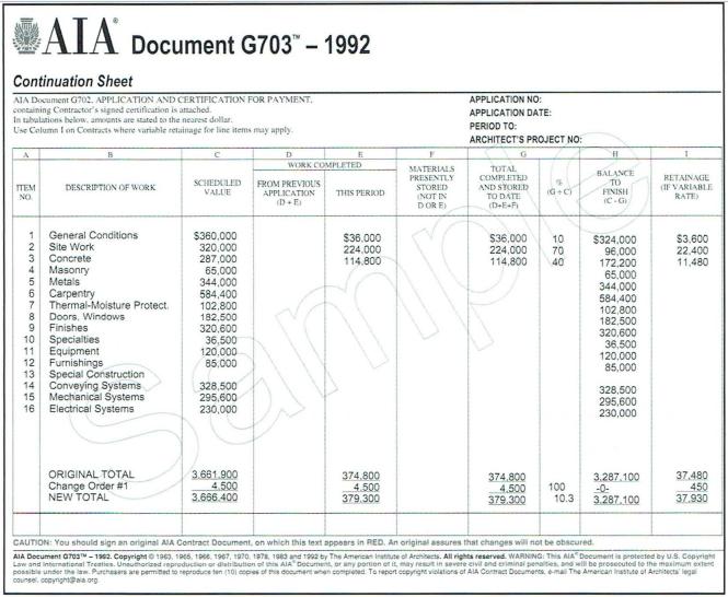 Continuation Sheet AIA Document G702. APPLICATION AND CERTIFICATION FOR PAYMENT. containing Contractor's