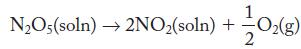 NO5(soln)  2NO(soln) +O2(g) 2